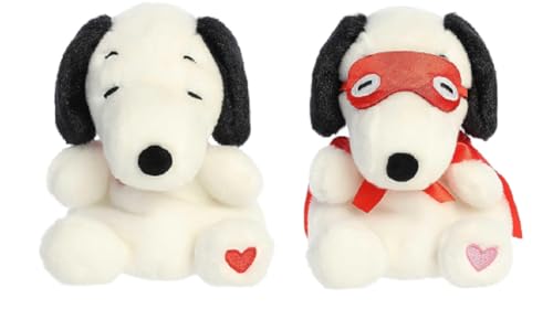 Aurora Peanuts Valentines 2 St ck Palm Pals Bundle Snoopy Kissing Bandit und Snoopy mit Herz von Aurora