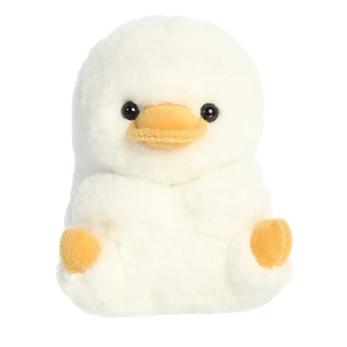 Aurora Round Rolly Pet Delight Duck Stuffed Animal - Adorable Companions - On-The-Go Fun - White 5 Inches von Aurora