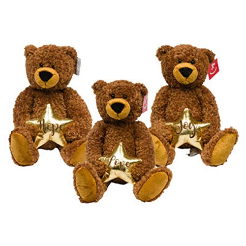 Aurora Three Little Holiday Message Bears Joy Hope Love Set of 3 von Aurora