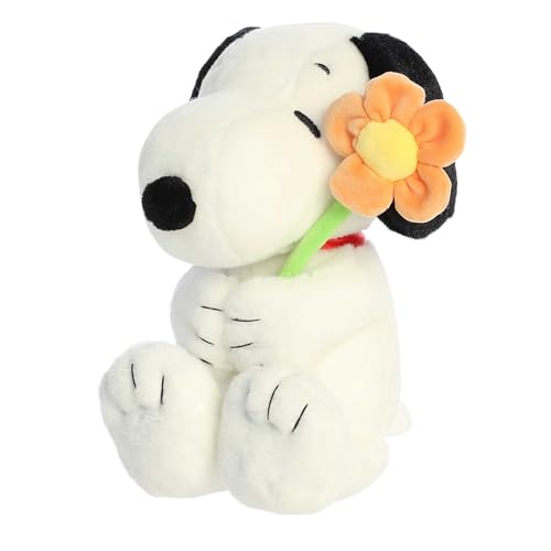 Aurora Timeless Peanuts Snoopy Stuffed Animal - Classic Characters - Lasting Memories - with Flower 11 Inches von Aurora