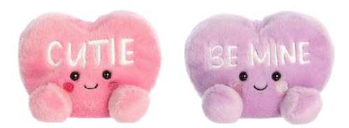 Aurora Valentine Candy Heart Palm Pals 5" Plush 2 Pc Bundle, Be Mine and Cutie von Aurora