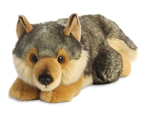 Aurora World 26264 Puffin MiYoni Wolf Lying Plüsch, 0 Monate to 99 Jahre , Mehrfarbig, 11 Zoll von Aurora