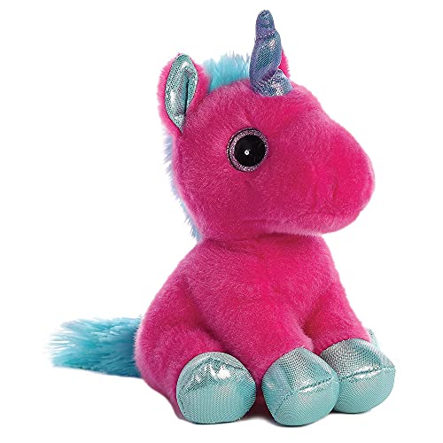 Aurora World 60861 Sparkle Tales Starlight Einhorn Plüsch, Hot Pink, 18 cm von Aurora