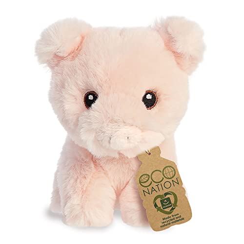 Aurora World Aurora, 35075, Eco Nation Mini Schwein, 13cm, Plüsch, Pink von Aurora