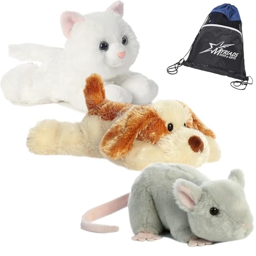 Aurora World Mini Flopsie Pets Bundle: Scruff Dog, Sugar Too Cat, and Mouse von Aurora