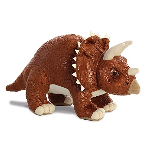 The World of Dinosaur Roar! Dinosaur Stomp The Triceratops Soft Toy, 61233, Brown, Cuddly Toy for Children von Aurora