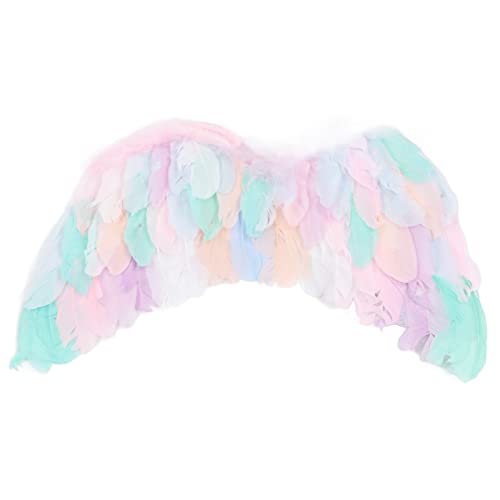 AuroraPeak Buntes Engelsflügel-Kostüm, Federflügel, Stirnband, Zauberstab-Set, 3-teiliges buntes Engelsflügel-Set für Cosplay von AuroraPeak