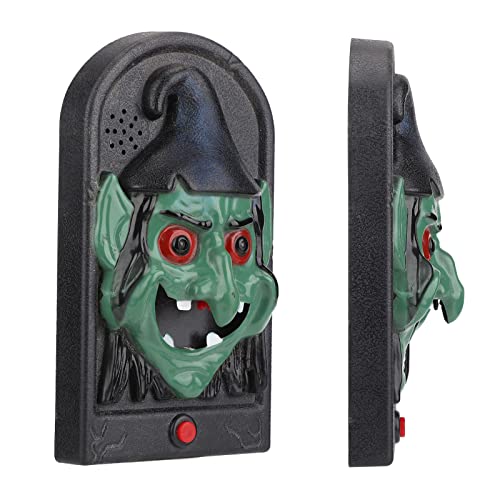 AuroraPeak Haunted Doorbell Halloween Horror Doorbell with Light and Sound Decoration Prop for Bar, Haunted House, and Escape RoomWitch Shape von AuroraPeak