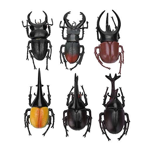 AuroraPeak Insektenspielzeug Simulation Käfer Insektenmodell Spielzeug, 6pcs Halloween Trick Requisiten Ungiftiges PVC Insektenspielzeug, Schwarz von AuroraPeak