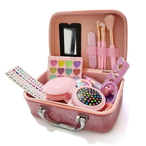 AuroraPeak Kids Cosmetics Tool Kits Kids Makeup Set with Lipstick and Eyeshadow, Washable and Residue-Free, Complete Cosmetics Tool Kit for Toddlers Girls von AuroraPeak