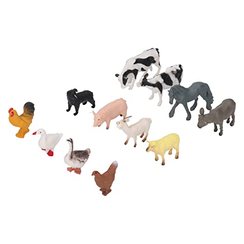 AuroraPeak Miniture Tiermodelle, Miniatur-Tiermodelle, Set für 3 Jahre und älter, pädagogische lebensechte Mini-Farmtierfiguren, 12 Stück von AuroraPeak