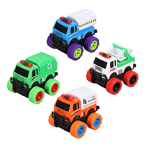 AuroraPeak Müllwagen zum Zurückziehen, Stadtautos, Legierung, Sanitär-LKW-Modell für Jungen ab 3 Jahren, Müll-Recycling-Fahrzeuge Set von AuroraPeak