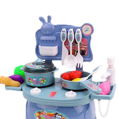 AuroraPeak Play Kitchen Toys Children's Kitchen Toys Plastic Pretend Food Playset, Fruits Vegetables Toy for Kids, Blue von AuroraPeak