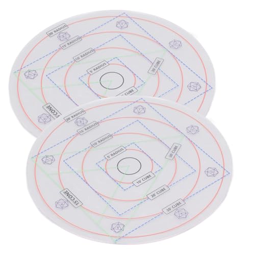 AuroraPeak SpellAOE Schadensvorlage AOE Schadensvorlage Visualisieren Sie rundes Maß, 6 m, 4,6 m, 3 m, 1,5 m Radius, Acrylplatte für RPG-Spiel von AuroraPeak