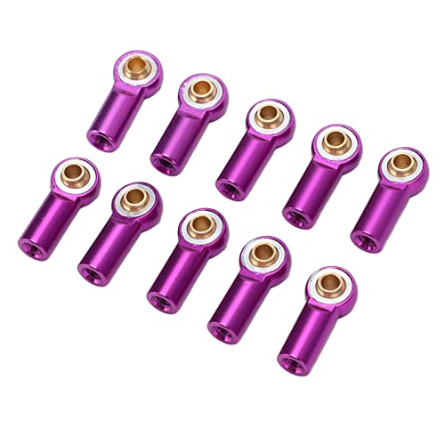 10 Stück Verbindungsstange Endgelenk Aluminium M3 Metall Kugelendhalter für AXIAL SCX10 1/10 RC Auto (Purple) von Ausla