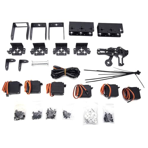 6DOF Robot Mechanical Arm Clamp Claw Kit DOF Manipulator, Schwarzes Analoges Lenkgetriebe, für Hochschulunterricht und -Produktion mit Metallgetriebe von Ausla