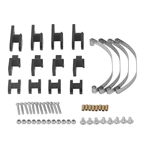 Ausla 1/16 Blattfeder-Aufhängungsstange aus Aluminiumlegierung für WPL B4 24 RC-Auto, Stoßdämpfungsset mit 12 Blattfederaufhängung, 26 Schrauben, 12 Muttern, 8 Aluminiumpfosten (Black) von Ausla