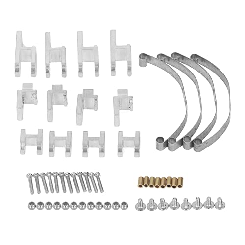 Ausla 1/16 Blattfeder-Aufhängungsstange aus Aluminiumlegierung für WPL B4 24 RC-Auto, Stoßdämpfungsset mit 12 Blattfederaufhängung, 26 Schrauben, 12 Muttern, 8 Aluminiumpfosten (Silver) von Ausla