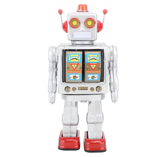 Ausla Elektrisch Rotierendes Metallblech-Roboterspielzeug, Retro-Roboter, Partygeschenke, Entwicklungsspielzeug, Bücherregal, Figurendekoration (Silver) von Ausla