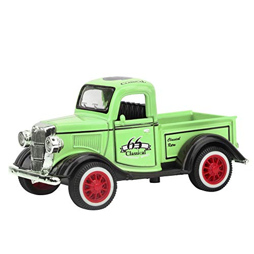 Ausla Legierung Zurückziehen Auto Pickup LKW Modell Druckguss Spielzeug Sound Licht Auto Fahrzeug Spielzeug, mit Exquisite Farbe Box Verpackung für Sammlungen, Geschenke (Green) von Ausla