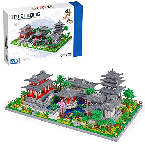 Auspcers Chinese Architecture of Suzhou Garden Micro Bausteine, 3930PCS Klassischer Suzhou Garden Klemmbausteine, Klemmbausteine Creative Geschenk für Jungen, Mädchen Erwachsene von Auspcers