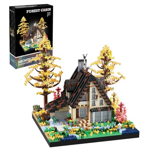 Auspcers Mountain Cabin Bauklötze Set, 2635 PCS Wald Ferienhaus Klemmbausteine Haus Spielzeug, Wald Lodge Bausteine Modell Bauspielzeugset für Erwachsene und Jugendliche von Auspcers