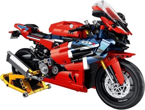 Auspcers Technik Motorrad Bausteine für CBR 1000RR, 1017 Teile Technik Supermotorrad Modell Bauset Technik Rennen Motorrad MOC Modellbausätze, Klemmbausteine Kompatibel mit großen Marken (CBR) von Auspcers