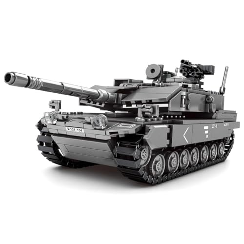 Auspcers Technik Panzer Bausteine Modell, 898 Teile Militär Leopard 2A7 Panzer Modellbausatz, Militär Panzer Bausteine Konstruktionsspielzeug Kompatibel mit Großen Marken von Auspcers