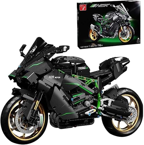 Technic Motorrad Bausteine für H2R, 2369 Teile 1:5 Technik Supermotorrad Modell Bauset für Kinder ab 6 Jahre, Kompatibel mit großen Marken von Auspcers