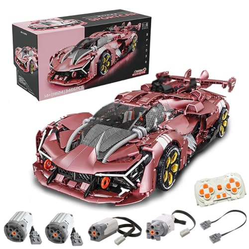 Technik Sportwagen Bausteine Sets, 3466 Teile 1: 8 Technik Baustein Sportwagen MOC kreative Baukonstruktions Set, Sportwagen Klemmbausteine Modellauto Spielzeug, Geschenk für Erwachsene und Kinder von Auspcers