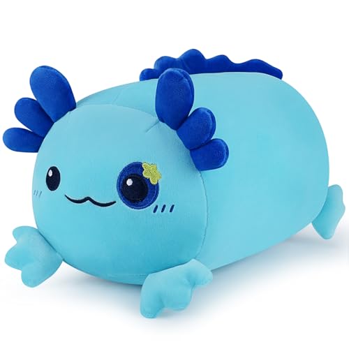 Axolotl Kuscheltier Süße Axolotl Plüschtier Spielzeug, Kawaii Axolotl Stofftier Plüschtier Kissenpuppe Kawaii Heimdekoration Großes Geschenk für Kinder Geburtstag Weihnachten(13 Zoll, Blau) von Auspicious beginning