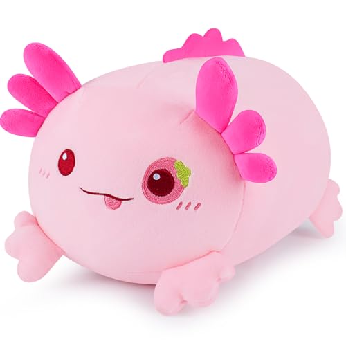 Axolotl Plüschtier Kawaii Plüsch Axolotl Puppe Kuscheliges Spielzeug, Weiches Axolotl Spielzeug Süße Axolotl Stofftier Dekoratives Kissen für Freunde Neujahr Weihnachten Geschenk(13 Zoll, Rosa) von Auspicious beginning