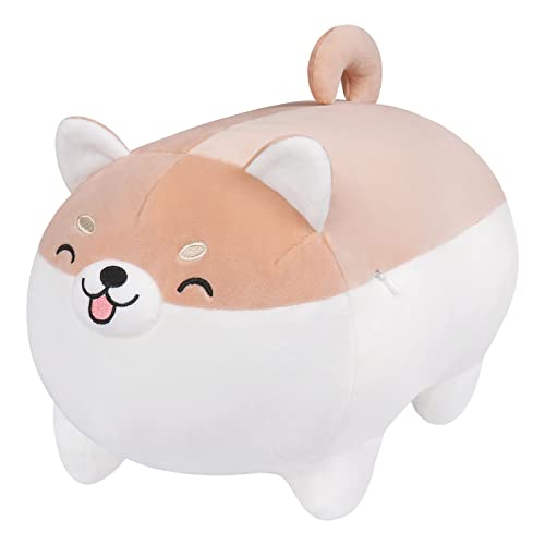 Auspicious beginning Shiba Inu Plüschtier Stofftier Plüschhund Kuschelkissen, Molliges Corgi Plüsch Kuscheltiere Umarmungskissen Plüsch Spielzeug, Süßes Kissen für Kinder Frauen, Neujahr, 19,6 Zoll von Auspicious beginning