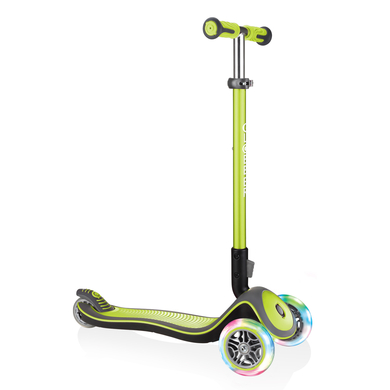 GLOBBER Scooter ELITE DELUXE LIGHTS mit Leuchtrollen, lime grün von GLOBBER