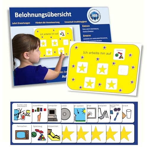 Autism Supplies and Developments Behlohnungstafel Kinder Autismus/ADHS Hilfsmittel – 17 Verhaltenskarten – Robust Hochwertige Visuelle – Manage Herausforderndem Verhalten Kindergarten von Autism Supplies and Developments