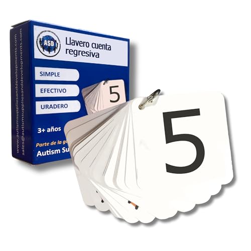 Autism Supplies And Developments ES_Count Schlüsselanhänger aus Kunststoff, mit Countdown-Motiv, Spanisch, blau Autism Supplies And Developments ES_Count Schlüsselanhänger aus Kunststoff, mit Countdown-Motiv, Spanisch, blau von Autism Supplies and Developments