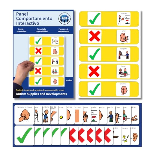 Autism Supplies And Developments ES_INT Plastic Visual Interactive Behaviour Board (Spanisch), blau, S von Autism Supplies and Developments