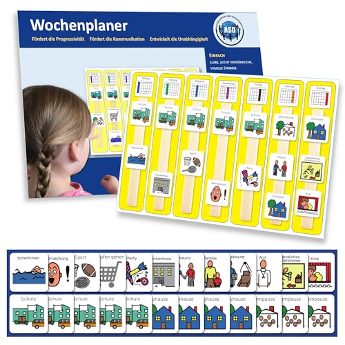 Wochenplaner Kinder Autismus/ADHS Hilfsmittel – Kinderkalender mit 24 Routine Karten – Hochwertige Langlebige Visuelle Födert Eigenständigkeit von Autism Supplies and Developments