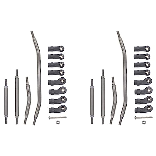 AutoSwan 2Satz 6mm Edelstahl Metall Lenk Gestänge Gestänge Kit für Redcat GEN8 1/10 RC Crawler Auto Upgrade Teile von AutoSwan