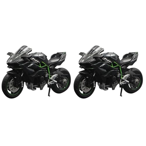 AutoSwan 2X 1:12 H2 R Motorrad Druckgusslegierung Modell Spielzeug Schwarz H2R Motorrad Abnehmbare Kollektion Schwarz von AutoSwan