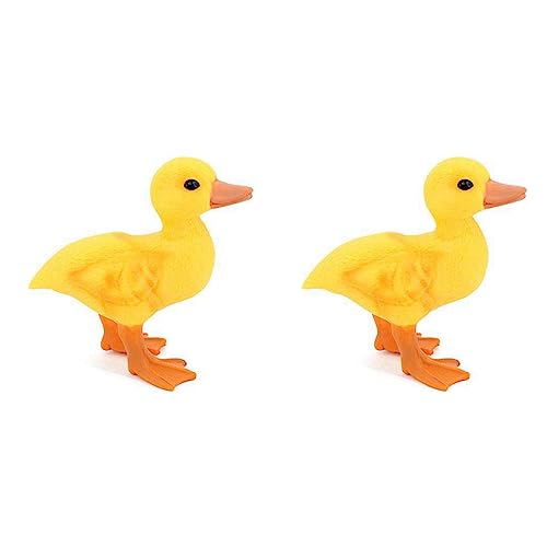 AutoSwan 2X Enten Auf Dem Bauernhof Realistische Tier Figuren Entlein Kleine Ente Tier Figuren für Kinder Bevorzugungen Spielzeug Gelb von AutoSwan