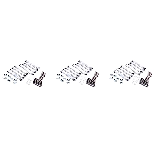 AutoSwan 3X Zugstangen Aus Metall Gehäuse Stangen Aufhängung für MN D90 D91 D96 D99 D99S MN90 MN99S 1/12 RC Auto Upgrade Teile, Silber von AutoSwan