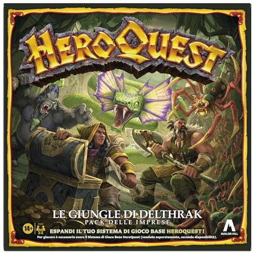 Avalon Hill, HeroQuest, Dschungel-Pack von Delthrak | Rollenspiele | Ab 14 Jahren | Für 2-5 Spieler | Zum Spielen benötigen Sie das HeroQuest Basis-Spielsystem (Italienisch) von Avalon Hill