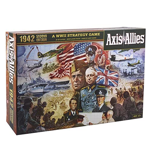 Hasbro Avalon Hill Axis & Allies 1942 Second Edition World War II (englische Ausgabe), Strategiespiel, ab 12 Jahren, 2–5 Spieler, F3151, Multi von Avalon Hill