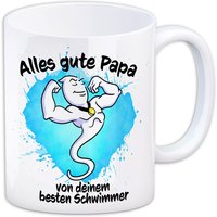 Kaffeebecher "Alles gute Papa von deinem besten Schwimmer" aus Keramik, 330ml von Avandu GmbH