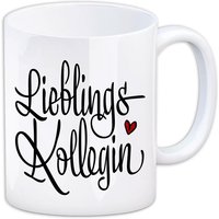 Kaffeebecher "Lieblingskollegin" aus Keramik, 330ml von Avandu GmbH