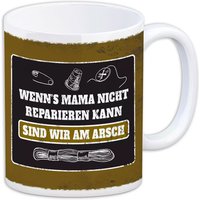 Kaffeebecher "Wenn&#039;s Mama nicht reparieren kann..." aus Keramik, 330ml von Avandu GmbH