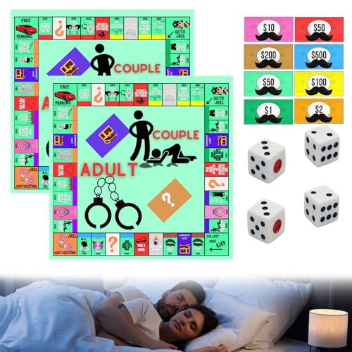 Adultopoly-Brettspiel, Adultopoly-Brettspiel Für Paare, Brettspiel Für Paare, Adultopoly-Brettspielabend Für Paare, Adultopoly-Brettspiel Für Paare (2 Sets) von Avanise