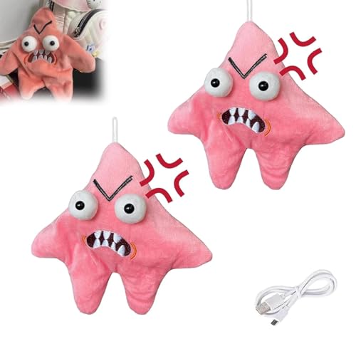 Avanise Grumpy Seestern Spielzeug, Angry Star Spielzeug, Angry Star Spielzeug, Angry Star Gesicht Plüsch, Bewegliche Angry Star Fish Plüsch Puppe (Rosa-2 Stück,Standard) von Avanise