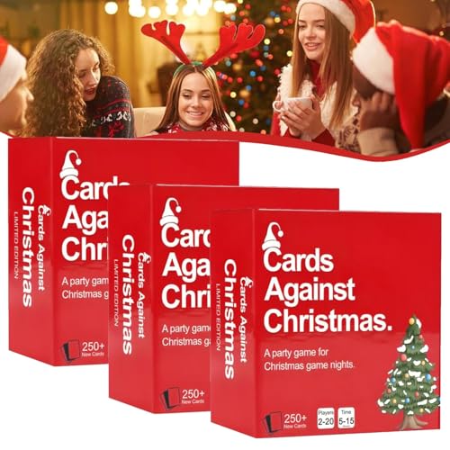 Cards Against Christmas – EIN Party-Kartenspiel Für Den Weihnachtsspieleabend, Weihnachtsfreundliches Fehdenspiel, Spiel Für Weihnachtsnächte, Familienspiele Für Weihnachtsnächte (3 Sets) von Avanise